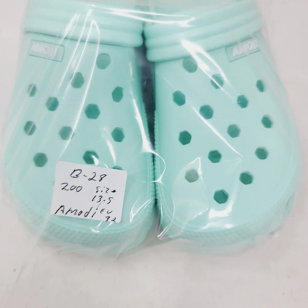 Amoji Kids Garden Clogs Blue Casual Shoes Size 13.5